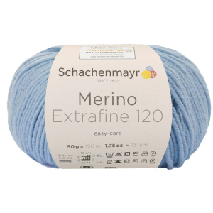 Schachenmayr laine mérnios Extrafine 120, 00152 bleu clair 50g