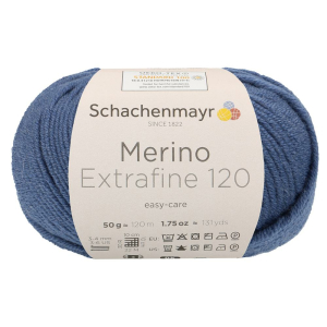 Schachenmayr laine mérnios Extrafine 120, 00159 Tinte 50g
