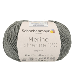 Schachenmayr laine mérnios Extrafine 120, 00192 gris moyen Mel 50g