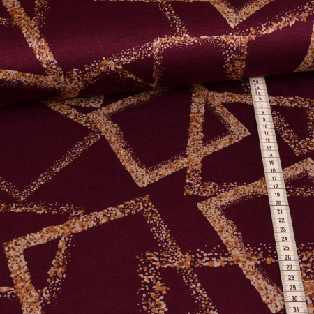 1 morceau restant 1,15m de jersey de viscose motif carré - Bordeaux