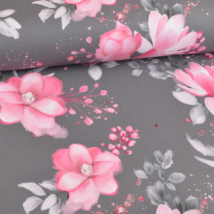 Tissu déco Fleur de Magnolia aquarelle rose sur...
