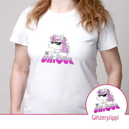 Motif à repasser en exclusivité Glitzerpüppi Be Unique Unicorn Girl