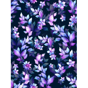 Chillstar pouf imprimé intérieur / extérieur Aquarelle Feuilles et Fleurs | 130 litres 90 x 135 cm