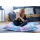 Chillstar pouf imprimé intérieur / extérieur Marbre liquide rose menthe | 130 litres 90 x 135 cm