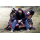 Chillstar pouf imprimé XXL intérieur / extérieur Football noir rouge or | 330 litres 135 x 175 cm