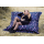 Chillstar pouf imprimé XXL intérieur / extérieur Cœurs scintillants et papillons Jeans | 330 litres 135 x 175 cm