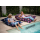 Chillstar pouf imprimé XXL intérieur / extérieur Fleurs maritimes arc-en-ciel noir | 330 litres 135 x 175 cm