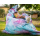 Chillstar pouf imprimé XXL intérieur / extérieur Marbre liquide rose menthe | 330 litres 135 x 175 cm