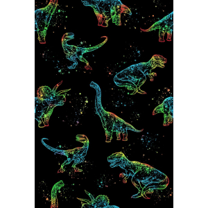 Chillstar pouf imprimé XXL intérieur / extérieur Dinosaures contours colorés | 330 litres 135 x 175 cm