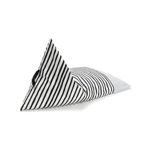 Liou pouf enfant « Zebra » en coton bio doux avec garnissage inclus 110x70x60 cm (Gris – Moon stone grey)