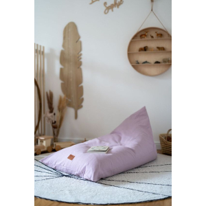 Liou pouf enfant uni en coton bio doux avec garnissage...