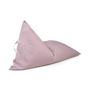 Liou pouf enfant uni en coton bio doux avec garnissage inclus 110x70x60 cm (Rose)
