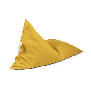 Liou pouf enfant uni en coton bio doux avec garnissage inclus 110x70x60 cm (Ocre)