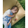 Liou pouf enfant uni en coton bio doux avec garnissage inclus 110x70x60 cm (Ocre)