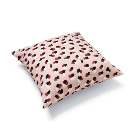 Liou coussin déco XL Elmer 60x60 imprimé léopard « Bubble Gum Rose » avec garnissage anti-allergique de haute qualité (Oeko-Tex)