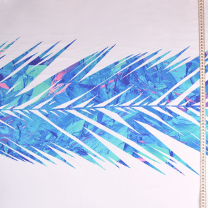 1 morceau restant 1,20m Jersey bordure tissu bordure Swafing - Wildlife Palm Leaves par Thorsten Berger
