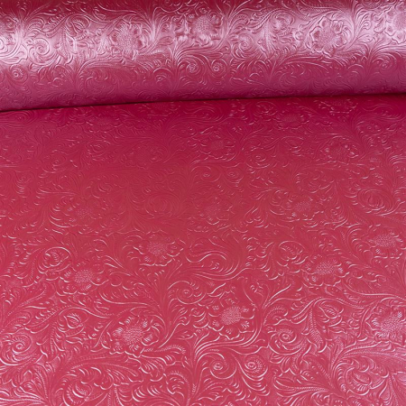 Simili cuir Swafing Marlies avec structure - florale gaufré - pink
