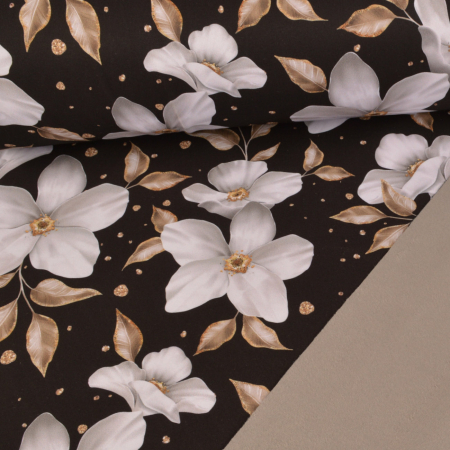 Softshell Clématites blanches sur noir - Collection exclusive Glitzerpüppi