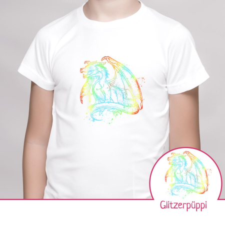 Motif à repasser en exclusivité Glitzerpüppi Dragon Outlines multicolore