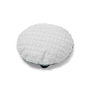 Liou coussin de sol rond imprimé léopard « Bleu » en coton avec garnissage de haute qualité