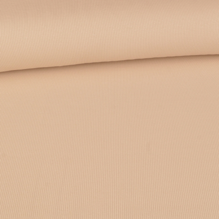 Jersey coton côtelé - uni sable clair