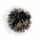 Pompom fausse fourrure noir beige clair 12cm