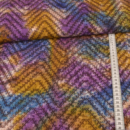 Coton - Unique Batik Zig Zag - multicolore purple