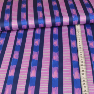 Satin de coton - Digital Stripes - rose bleu