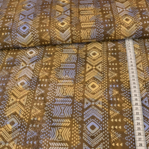 Coton - Unique Batik aztèque - taupe