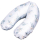 Coussin d’allaitement XXL Premium en 100% coton bio housse amovible – Eucalyptus sur blanc | 185 cm de long