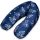 Coussin d’allaitement XXL Premium en 100% coton bio housse amovible – Eucalyptus sur bleu marine | 185 cm de long