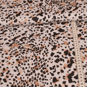 1 morceau restant 1,35m de tissu en coton - imprimé animalier écru
