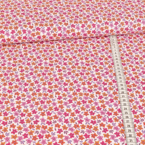 Tissu coton - timbres de Noël - rose