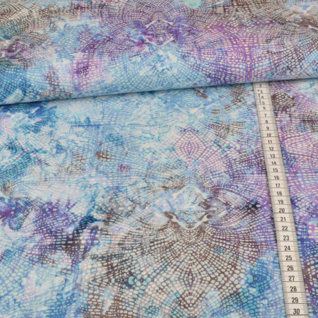 1 morceau de 1,15m de tissu en coton - Unique Batik Dots - Bleu