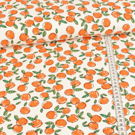 Jersey - Désordre orange sur blanc
