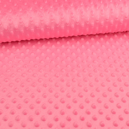 1 morceau de 1,05m de tissu Minky Fleece Malia - points roses