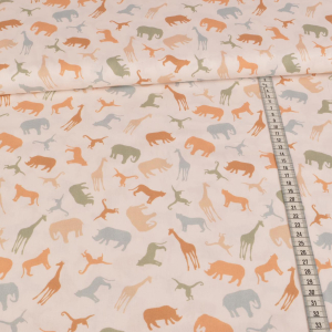 Tissu coton - animaux de safari