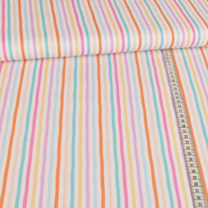 Tissu coton - Rayures pastel