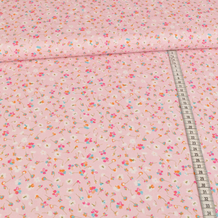 Tissu coton - Jolies fleurs roses
