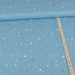 Tissu coton - Petites étoiles sur bleu