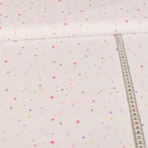 Tissu coton - Petites étoiles sur blanc