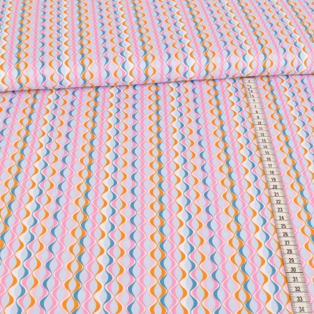 Tissu coton - Modèle abstrait Bleu bébé