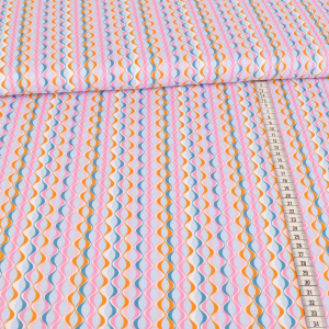 Tissu coton - Modèle abstrait Bleu bébé