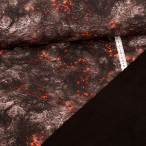 1 morceau de 1,10m de tissu Softshell - Lava - Noir