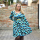 Jersey Ginkgo Marine Turquoise Cuivre - Collection exclusive Glitzerpüppi