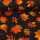 French Terry - Feuilles dautomne moutarde orange sur noir - Glitzerpüppi Exclusif Production Propre