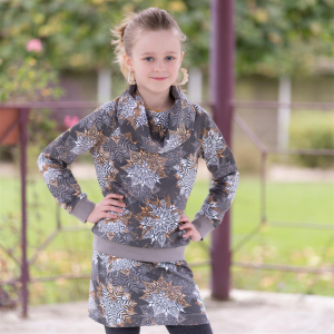 French Terry - Mandala magie dhiver or gris -...