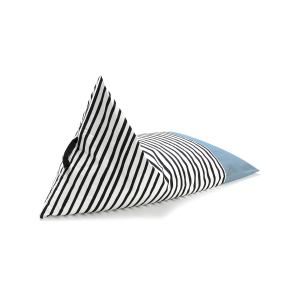 Liou pouf enfant « Zebra » en coton bio doux avec garnissage inclus 110x70x60 cm (Bleu)
