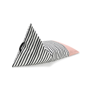 Liou pouf enfant « Zebra » en coton bio doux avec garnissage inclus 110x70x60 cm (Rose)