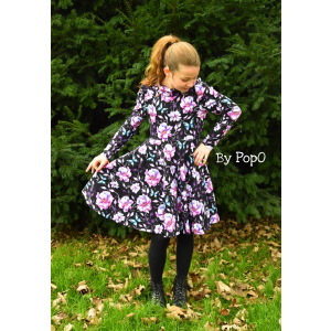 French Terry - Fleurs et Papillons noir - Glitzerpüppi Exclusif Production Propre